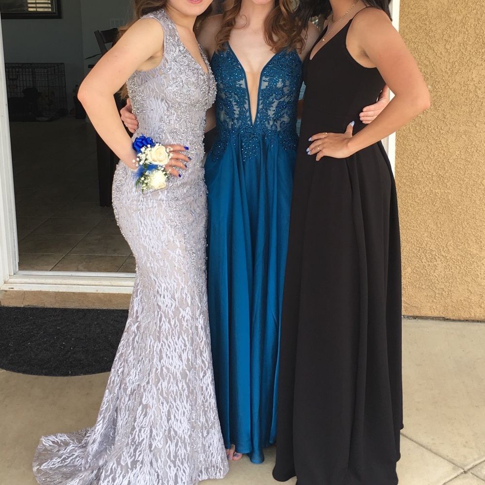 Silver prom dress